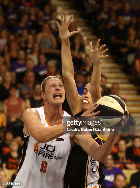Suzy Batkovic of the Townsville Fire looks to shoot during game two of the WNBL Grand Final series between the Melbourne Boomers and the Townsville...