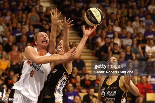 Suzy Batkovic of the Townsville Fire looks to shoot during game two of the WNBL Grand Final series between the Melbourne Boomers and the Townsville...