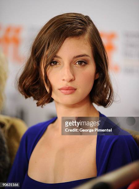 Actress Maria Valverde speaks onstage at the "Cracks" press conference held at the Sutton Place Hotel on September 12, 2009 in Toronto, Canada.