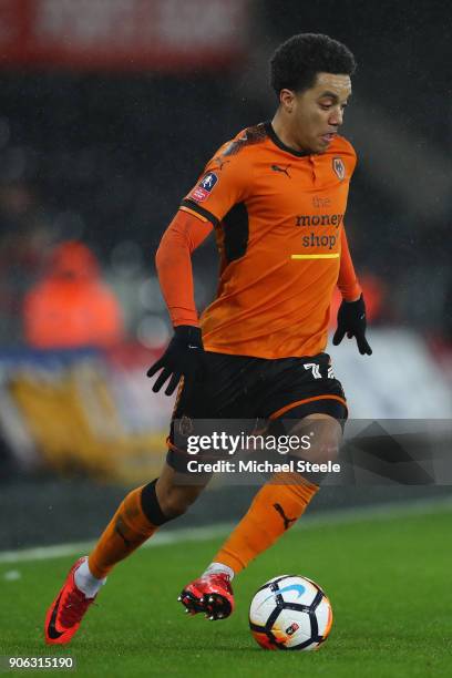 Helder Costa of Wolverhampton Wanderers during the Emirates FA Cup third round replay match between Swansea City and Wolverhampton Wanderers at the...