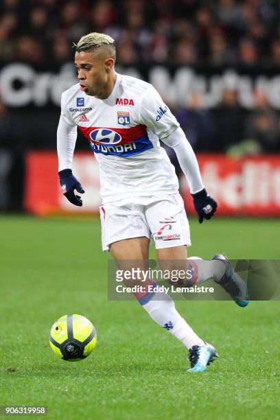 Mariano Diaz of Lyon during the Ligue 1 match between EA Guingamp and Olympique Lyonnais at Stade du Roudourou on January 17, 2018 in Guingamp, .