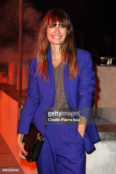 Model Caroline De Maigret attends the Ami - Alexandre Mattiussi Menswear Fall/Winter 2018-2019 show as part of Paris Fashion Week on January 18, 2018...