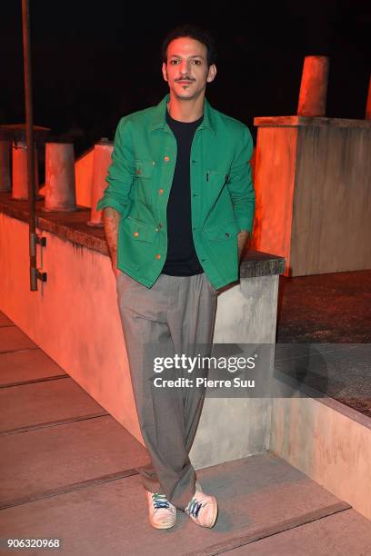 Actor Vincent Dedienne attends the Ami - Alexandre Mattiussi Menswear Fall/Winter 2018-2019 show as part of Paris Fashion Week on January 18, 2018 in...