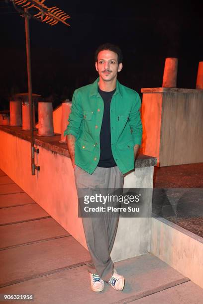 Actor Vincent Dedienne attends the Ami - Alexandre Mattiussi Menswear Fall/Winter 2018-2019 show as part of Paris Fashion Week on January 18, 2018 in...