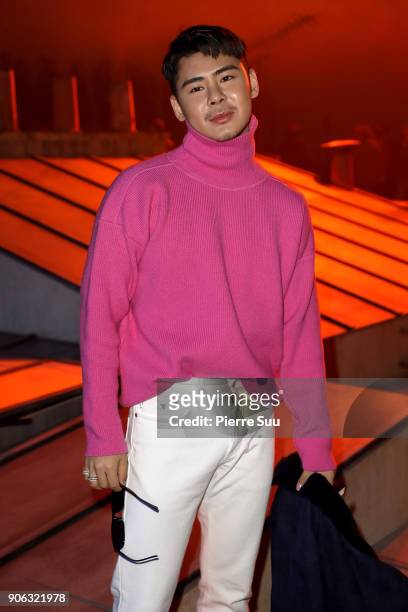 Alston Chao Chong attends the Ami - Alexandre Mattiussi Menswear Fall/Winter 2018-2019 show as part of Paris Fashion Week on January 18, 2018 in...