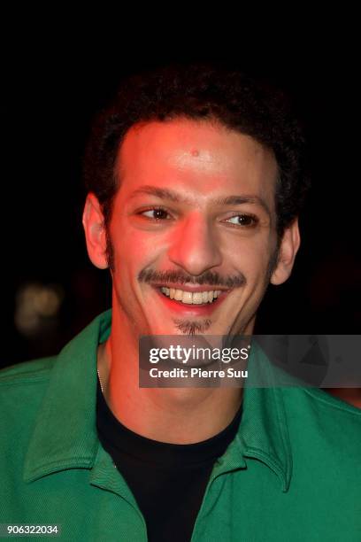 Actor Vincent Dedienne attends the Ami - Alexandre Mattiussi Menswear Fall/Winter 2018-2019 show as part of Paris Fashion Week on January 18, 2018 in...