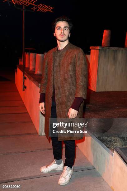 Panayotis Pascot attends the Ami - Alexandre Mattiussi Menswear Fall/Winter 2018-2019 show as part of Paris Fashion Week on January 18, 2018 in...