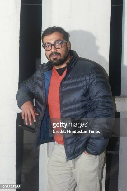 Bollywood film director Anurag Kashyap poses during an interview with HT City-Hindustan Times for the promotion of movie Mukkabaaz, at HT Media...