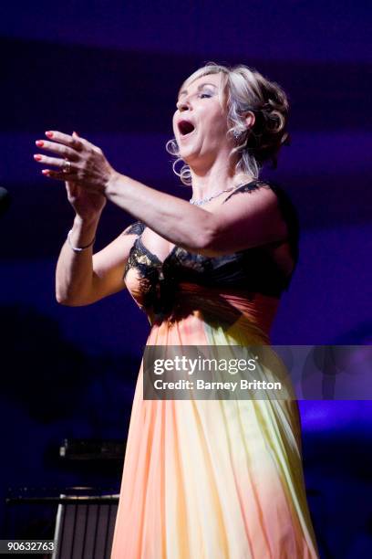 Lesley Garrett performs on stage as part of Tower Festival at the Tower of London on September 12, 2009 in London, England.