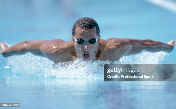 Anthony Nesty of Suriname, gold medallist in the men's 100 metres butterfly, in action during the World Aquatic Championships in Perth, Australia,...
