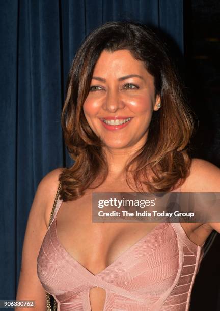 Aditi Govitrikar arrives at Dabboo Ratnanis 2018 calendar launch held at JW Marriott, Juhu, in Mumbai.