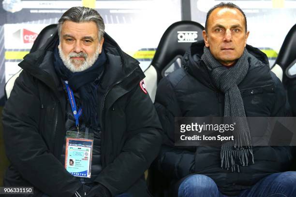 Laurent president of Montpellier and DER ZAKARIAN Michel coach of Montpellier during the Ligue 1 match between Amiens SC and Montpellier Herault SC...