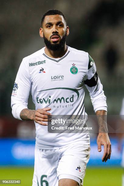 Yann M'Vila of Saint Etienne during the Ligue 1 match between Metz and AS Saint-Etienne at on January 17, 2018 in Metz, .