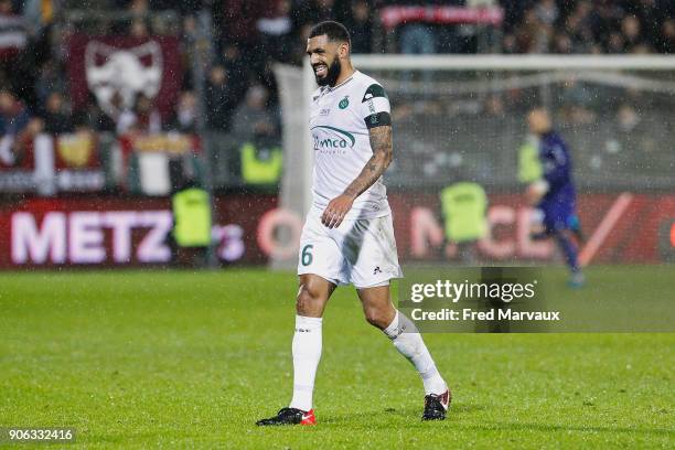 Yann M'Vila of Saint Etienne during the Ligue 1 match between Metz and AS Saint-Etienne at on January 17, 2018 in Metz, .