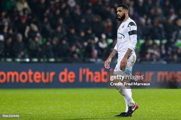 Yann M'Vila of Saint Etienne during the Ligue 1 match between Metz and AS Saint-Etienne at on January 17, 2018 in Metz, .