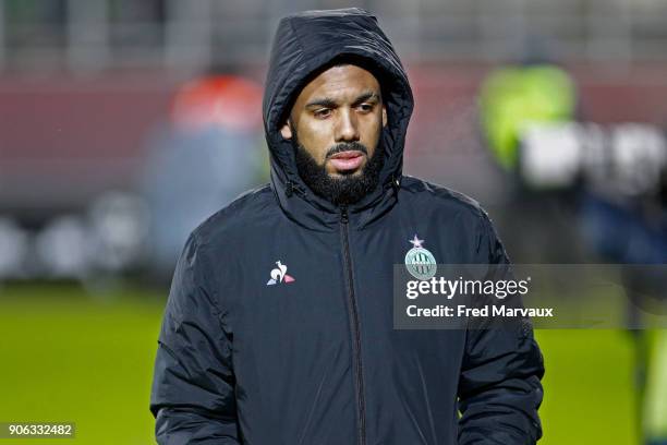 Yann M'Vila of Saint Etienne during the Ligue 1 match between Metz and AS Saint-Etienne at on January 17, 2018 in Metz, .