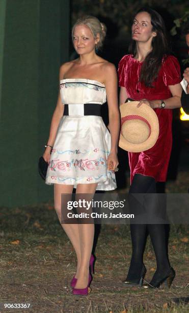 Lady Eloise Anson arrives back from the wedding of Lord Fredrick Windsor and Sophie Winkleman for a reception at Lady Annabel Goldsmith's house...