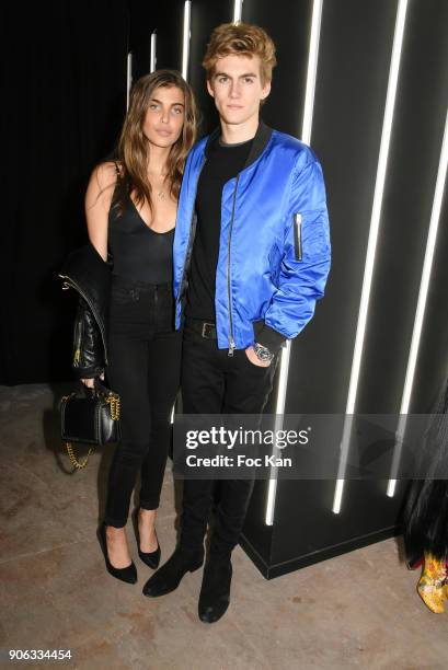 Charlotte Dalessio and Presley Gerber attend YSL Beauty Party During Paris Fashion Week Menswear Fall/Winter 2018-2019 on January 17, 2018 in Paris,...