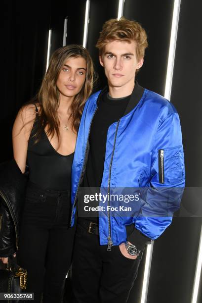 Charlotte Dalessio and Presley Gerber attend YSL Beauty Party During Paris Fashion Week Menswear Fall/Winter 2018-2019 on January 17, 2018 in Paris,...