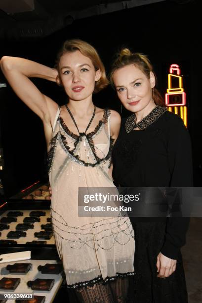 Model Alice Aufray and actress Julie Judd attend YSL Beauty Party During Paris Fashion Week Menswear Fall/Winter 2018-2019 on January 17, 2018 in...