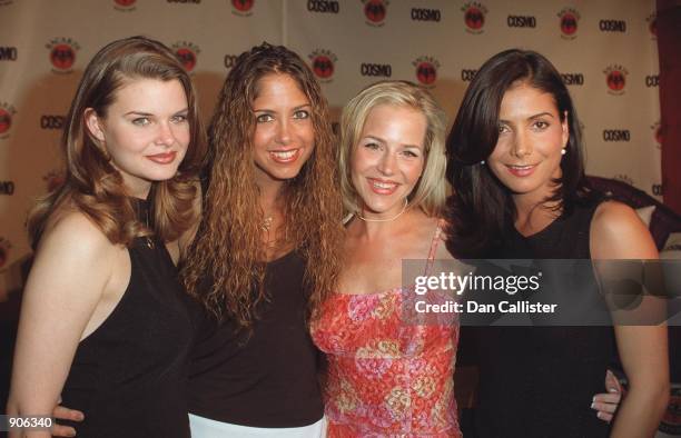 The Bacardi Guy Search" judges, Heather Tom singer Samantha Cole, Julie Benz and Patricia Manterola .