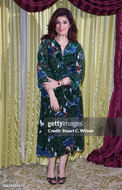 Twinkle Khanna attends a photocall for 'Pad Man' at The Bentley Hotel on January 18, 2018 in London, England.