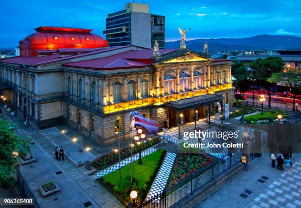 national theater, san jose, costa rica - costa rica stock pictures, royalty-free photos & images