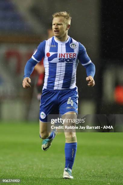 David Perkins of Wigan Athletic during The Emirates FA Cup Third Round Replay between Wigan Athletic v AFC Bournemouth at DW Stadium on January 17,...