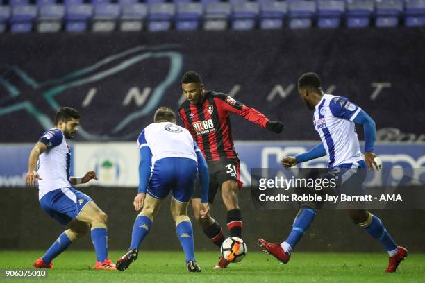 Lys Mousset of Bournemouth during The Emirates FA Cup Third Round Replay between Wigan Athletic v AFC Bournemouth at DW Stadium on January 17, 2018...
