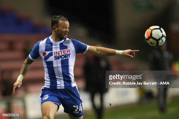 Noel Hunt of Wigan Athletic during The Emirates FA Cup Third Round Replay between Wigan Athletic v AFC Bournemouth at DW Stadium on January 17, 2018...