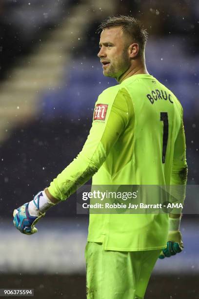 Arthur Boruc of Bournemouth during The Emirates FA Cup Third Round Replay between Wigan Athletic v AFC Bournemouth at DW Stadium on January 17, 2018...