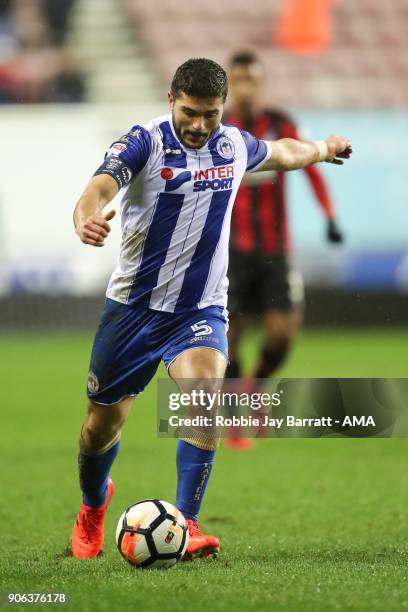 Sam Morsy of Wigan Athletic during The Emirates FA Cup Third Round Replay between Wigan Athletic v AFC Bournemouth at DW Stadium on January 17, 2018...