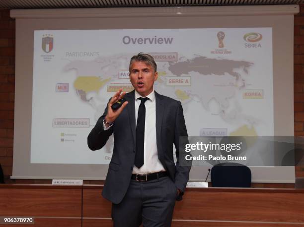 Roberto Rosetti head of VAR attends the Italian Football Federation and USSI Seminar at Giulio Onesti sport center on January 18, 2018 in Rome, Italy.