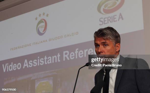 Roberto Rosetti head of VAR attends the Italian Football Federation and USSI Seminar at Giulio Onesti sport center on January 18, 2018 in Rome, Italy.