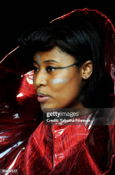 Brown poses backstage on the second day of Bestival at Robin Hill Country Park on September 12, 2009 in Newport, Isle of Wight.