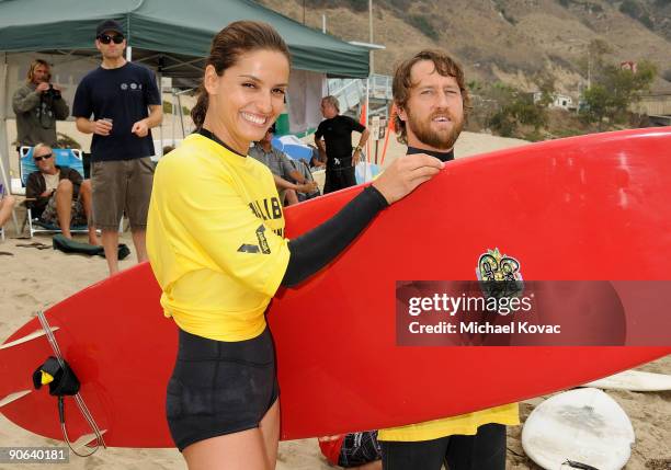 Actress Leonor Varela and Foo Fighters lead guitarist Chris Shiflett attend the 4th Annual Surfrider Foundation Celebrity Expression Session at First...