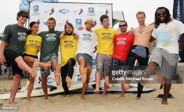 Celebrities attend the 4th Annual Surfrider Foundation Celebrity Expression Session at First Point, Surfrider Beach on September 12, 2009 in Malibu,...