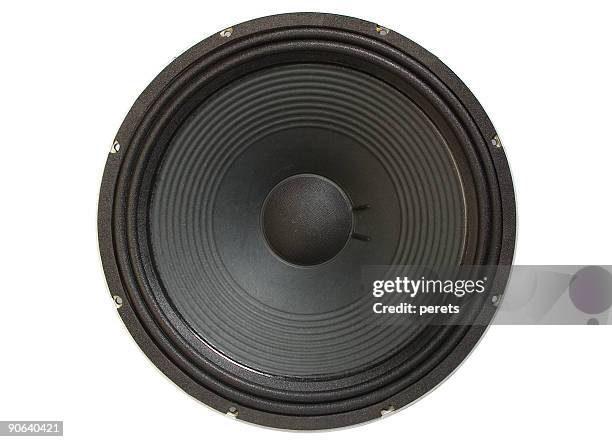 altavoz de baja frecuencia - equipo de alta fidelidad fotografías e imágenes de stock