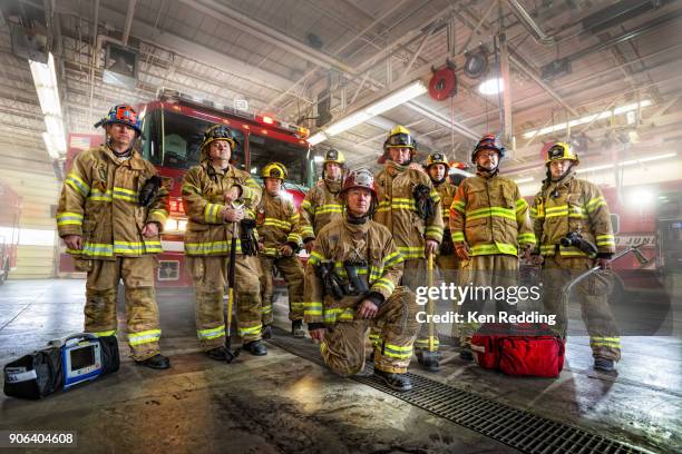 fire fighters team - fireman stock pictures, royalty-free photos & images