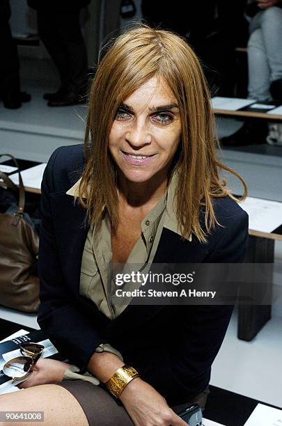 Carine Roitfeld, Editor-in-Chief of the French edition of Vogue attends the Altuzarra Spring 2010 during Mercedes-Benz Fashion Week at Milk Studios...