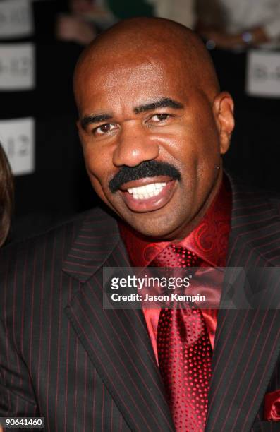 Actor/Comedian Steve Harvey attends the Chado Ralph Rucci Spring 2010 Fashion Show at the Tent at Bryant Park on September 12, 2009 in in New York...