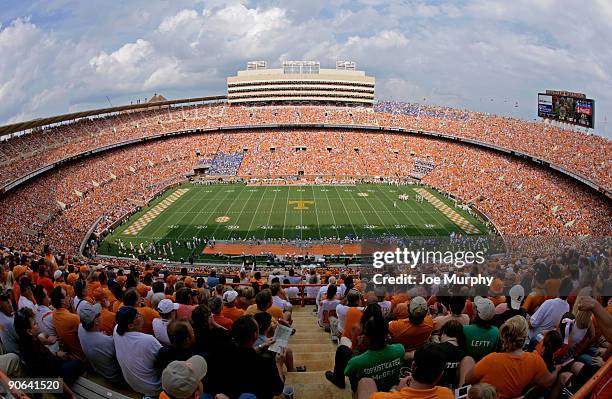 General view during a game between the UCLA Bruins and the Tennessee Volunteers on September 12, 2009 at Neyland Stadium in Knoxville, Tennessee. The...