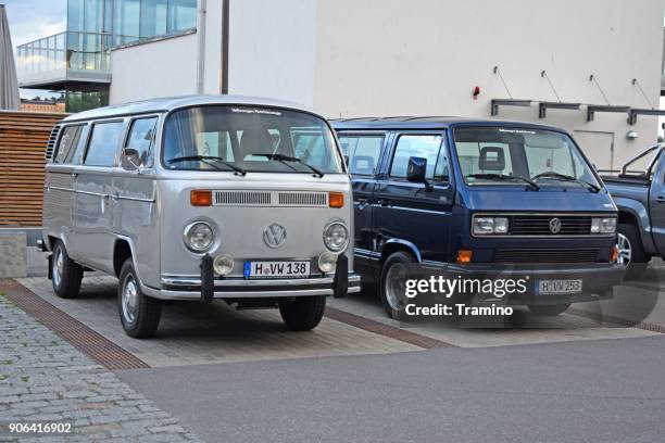 classic volkswagen t2 and t3 - combi van stock pictures, royalty-free photos & images