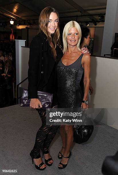 Publicist Lizzie Grubman and Courtney Bingham attend Mercedes-Benz Fashion Week at Bryant Park on September 12, 2009 in New York, New York.