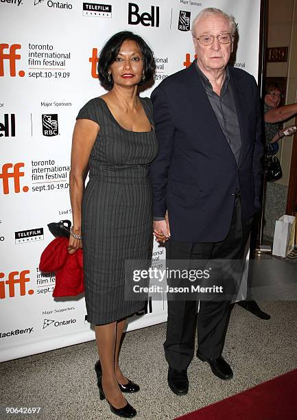 Actor Michael Caine and wife Shakira Caine arrive at the "Harry Brown" premiere during the Toronto International Film Festival held at the Visa...