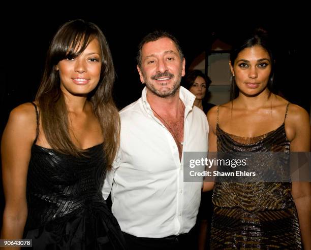 Keisha Whitaker, Designer Ralph Rucci and Rachel Roy attend Chado Ralph Rucci Spring 2010 during Mercedes-Benz Fashion Week at Bryant Park on...