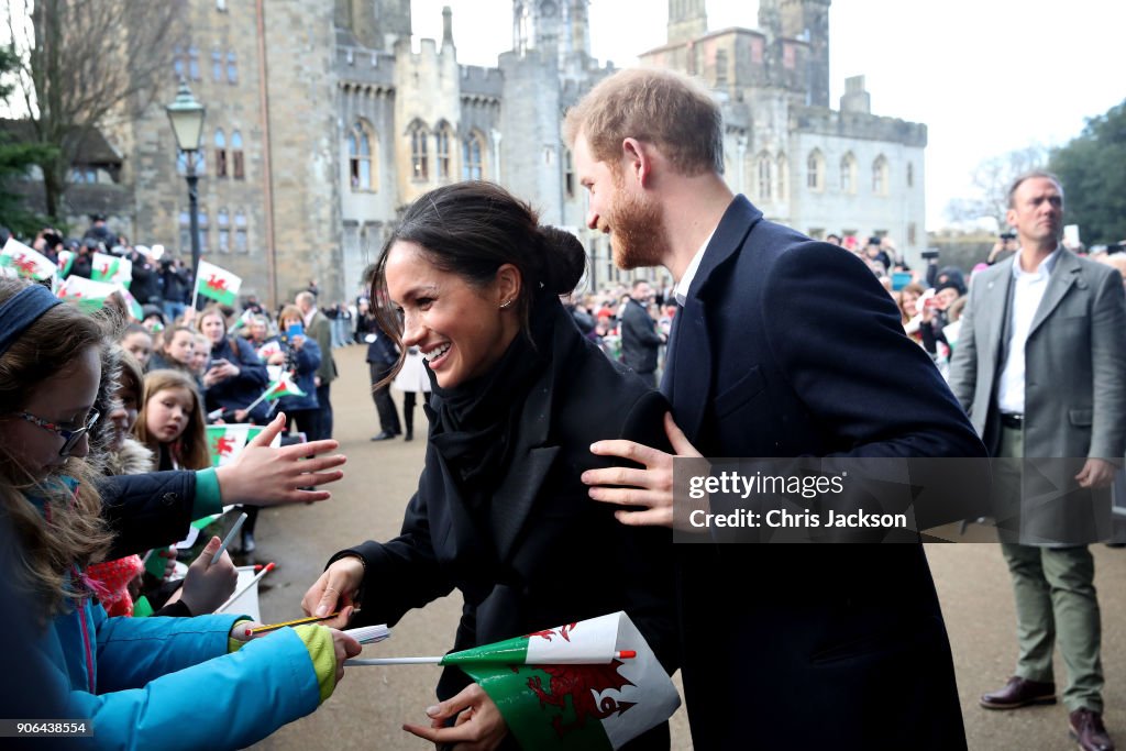 Prince Harry And Meghan Markle Visit Cardiff Castle