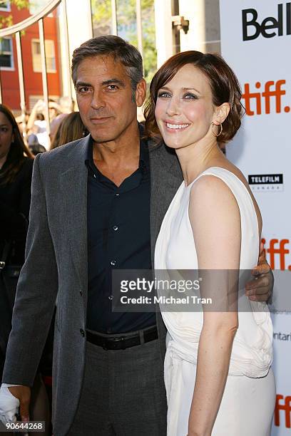 Actors George Clooney and Vera Farmiga arrive to the "Up In The Air" premiere during 2009 Toronto International Film Festival held at Ryerson Theatre...