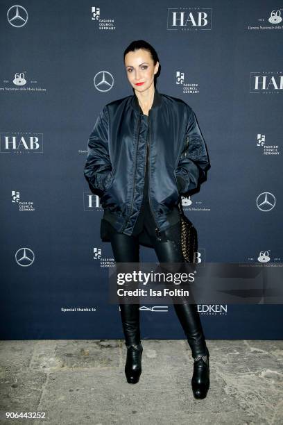 Designer Anita Tillmann during the Fashion HAB show presented by Mercedes-Benz at Halle am Berghain on January 17, 2018 in Berlin, Germany.