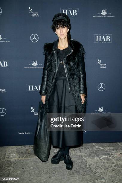 Designer Esther Perbandt during the Fashion HAB show presented by Mercedes-Benz at Halle am Berghain on January 17, 2018 in Berlin, Germany.